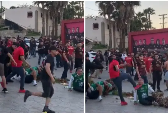 Previo al encuentro de Tijuana vs León se vivió un conato de bronca donde un encapuchado pateó en la cara a un seguidor de La Fiera.