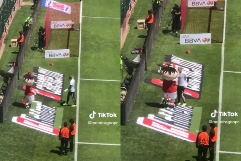Nahuel Guzmán tuvo una discusión con la mascota de Toluca - Captura