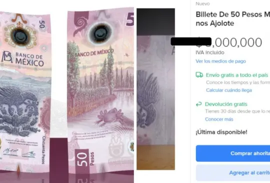 El billete de ajolote de 50 pesos es vendido en sitios de internet por una millonada El billete de ajolote de 50 pesos es vendido en sitios de internet por una millonada