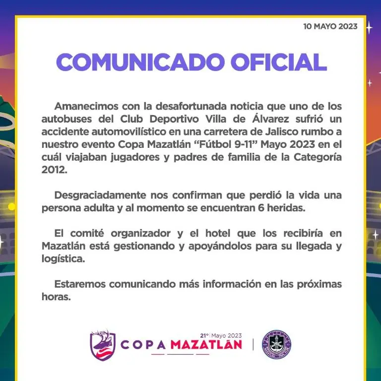Comunicado de la Copa Mazatlán - @CopaMazatlán