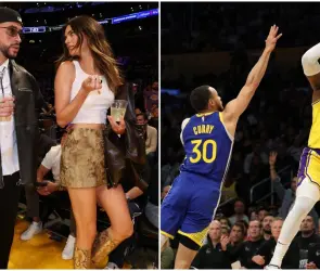 Bad Bunny se ´burla´ de jugador de Golden State en su cara tras quedar eliminado ante Lakers (VIDEO)