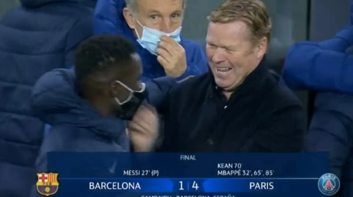Otro momento en el que simplemente se ri&oacute; fue en la eliminaci&oacute;n ante Par&iacute;s Saint-Germain en la Champions League.