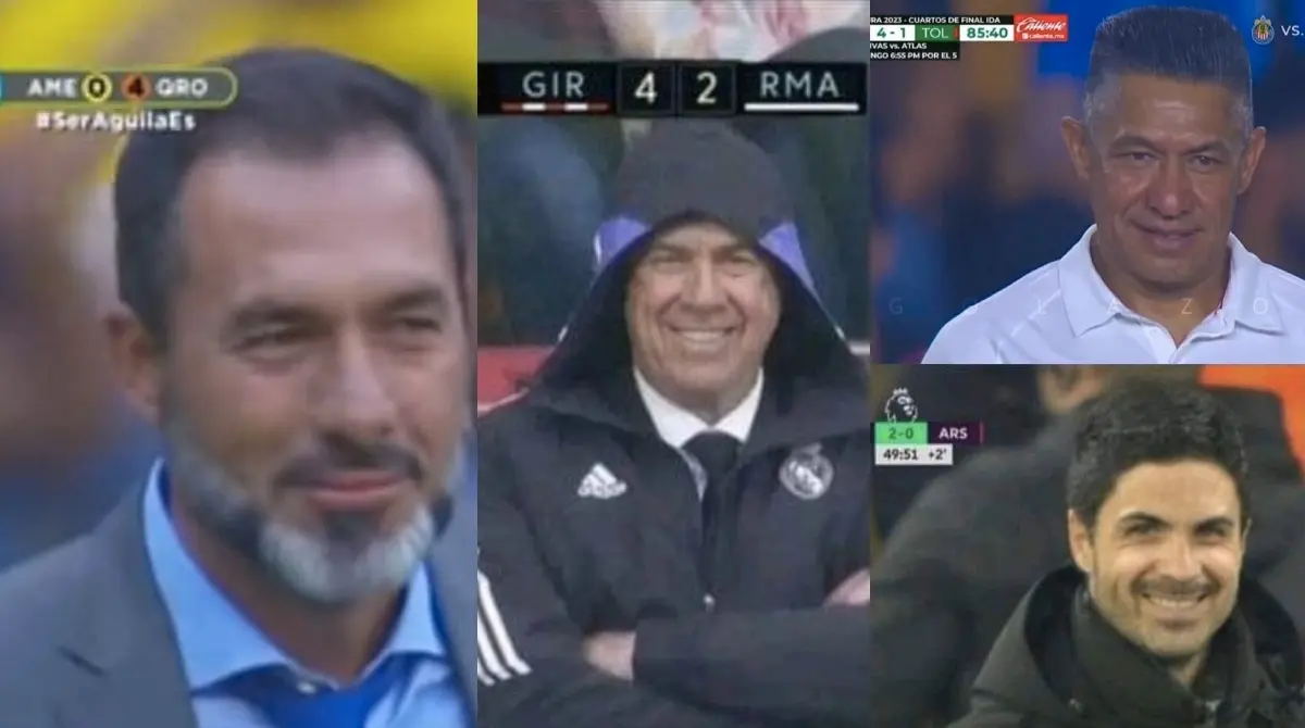 La televisi&oacute;n ha permitido ver el rostro de varios directores t&eacute;cnicos que no dejaron de sonre&iacute;r a pesar de que iban perdiendo por amplia diferencia en el marcador.