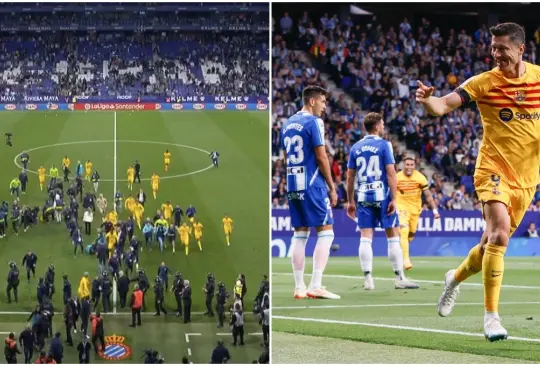 Los aficionados del Espanyol persiguieron a los jugadores del Barcelona buscando agredirlos después de que se coronaron campeones de LaLiga. 