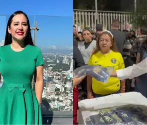 Sandra Cuevas regala playeras del América y se vuelve viral (VIDEO)