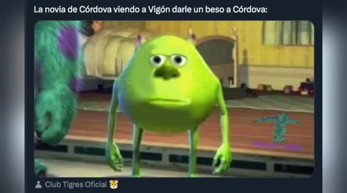 El beso de Vigón a Córdova se lleva los memes en el empate de Tigres y Rayados