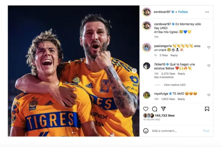 Sebastián Córdova se burló de Rayados en redes sociales luego de eliminarlos con Tigres en la liguilla del Clausura 2023 - Captura