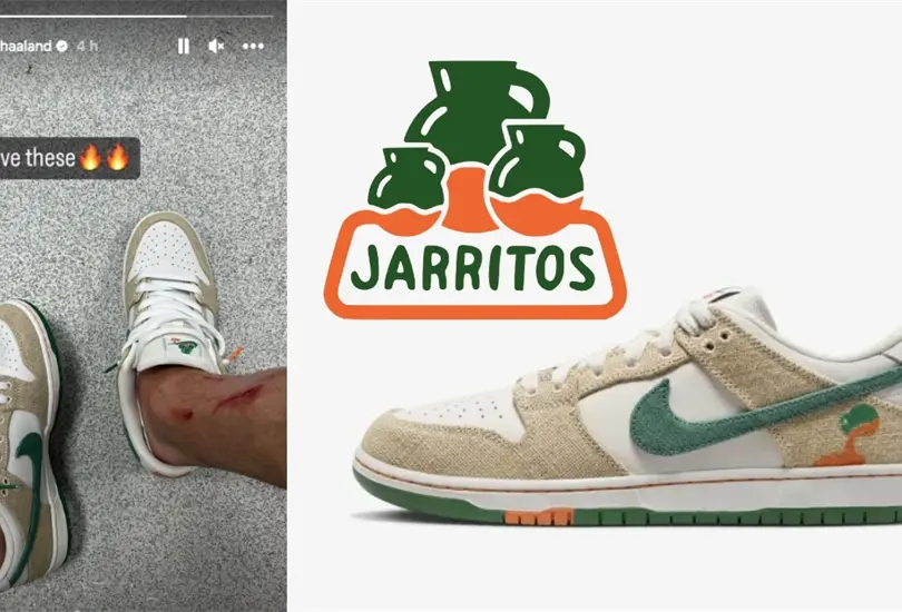 Erling Haaland presumi&oacute; uno de las colaboraciones de Nike que m&aacute;s han emocionado a los aficionados: Los SB Dunk Low x Jarritos