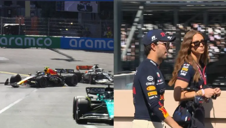 Checo Pérez sufrió un choque en las clasificaciones en Mónaco.