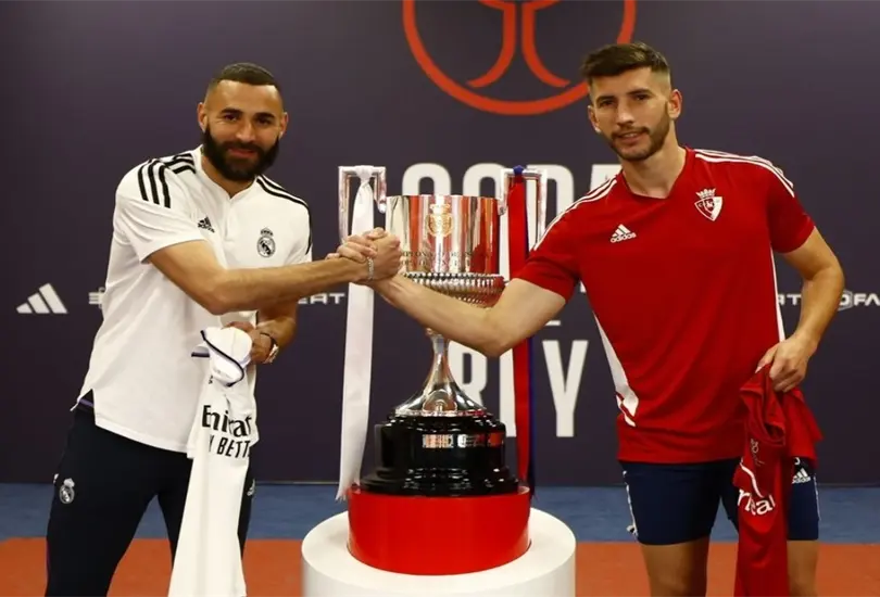 Real Madrid y Osasuna buscan el título de la Copa del Rey 2022-23. Real Madrid y Osasuna buscan el título de la Copa del Rey 2022-23.