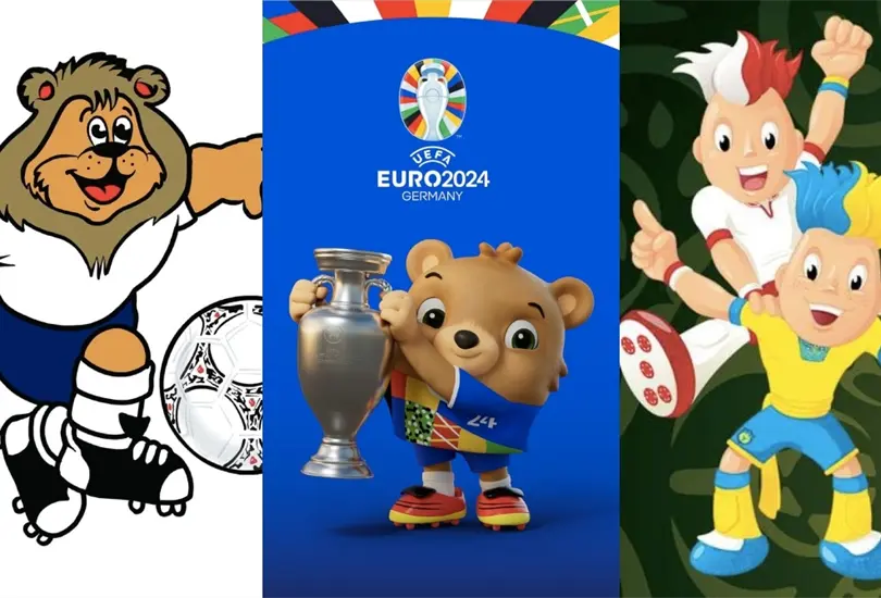 La Eurocopa ha tenido mascotas ic&oacute;nicas a lo largo de los a&ntilde;os.