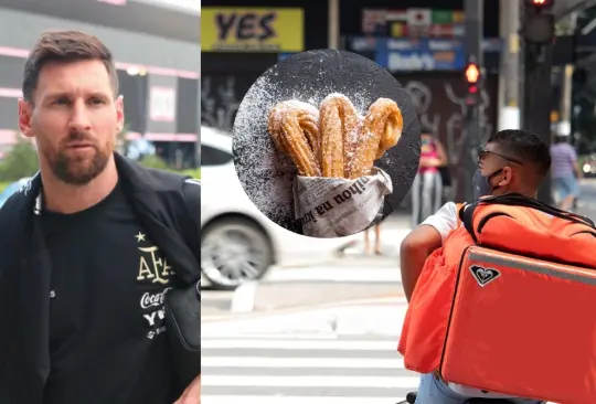 Lionel Messi sorprendió a un repartidor de churros.