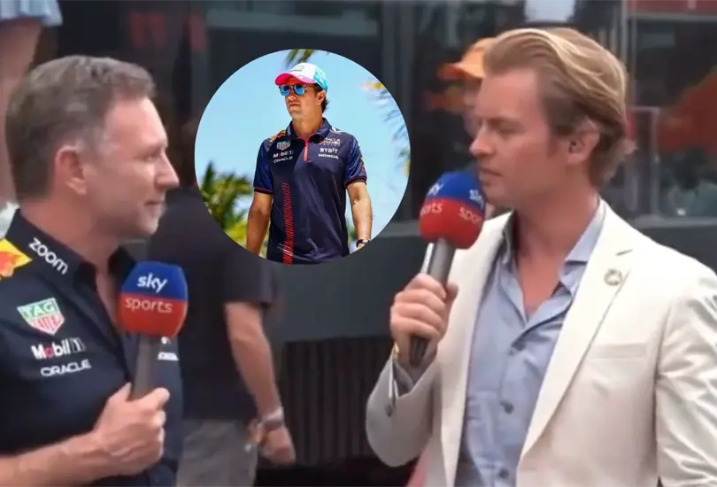 Christian Horner, director de Red Bull, defendi&oacute; a Checo P&eacute;rez de los ataques de Nico Rosberg luego del GP de Espa&ntilde;a 2023