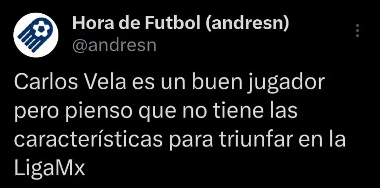 Captura de pantalla de reacciones sobre Carlos Vela.