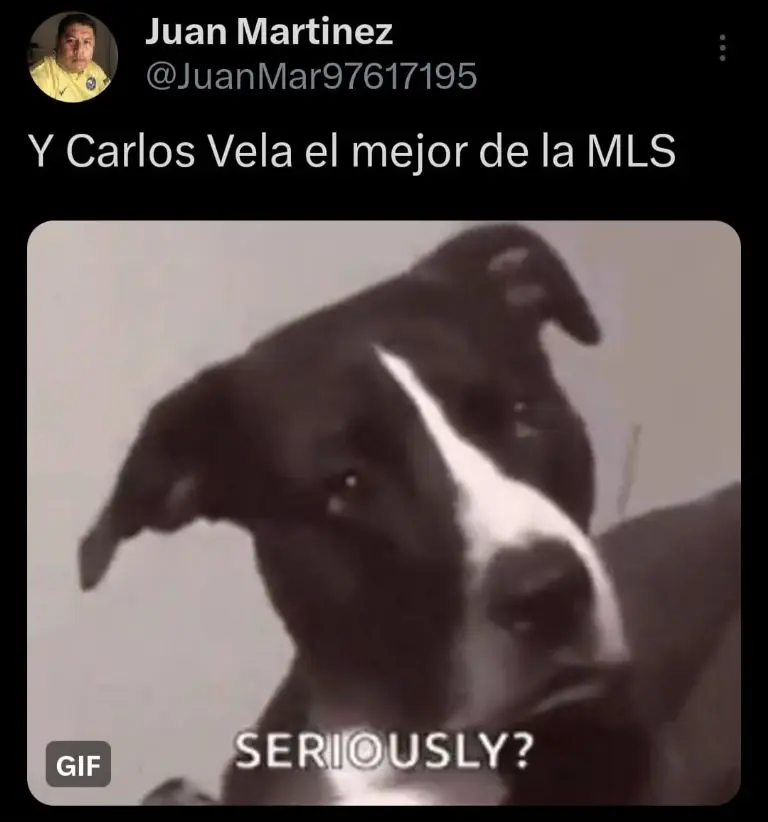 Captura de pantalla de reacciones sobre Carlos Vela.