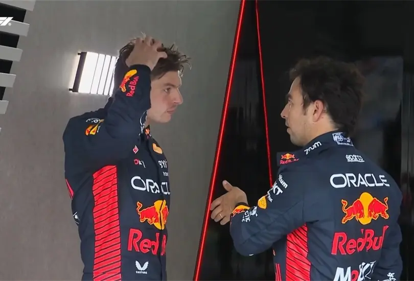 Checo P&eacute;rez y Max Verstappen tuvieron una discusi&oacute;n durante la carrera Sprint del GP de Austria por disputarse el primer puesto.