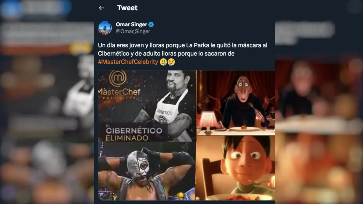 Memes de la eliminación de Cibernético en el MasterChef Celebrity México.