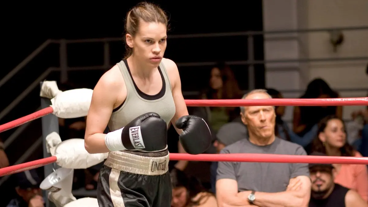 HILARY SWANK: La artista estadounidense ganó el Premio Oscar por interpretar a una aspirante a boxeadora, Maggie Fitzgerald, en la película de "Golpes del destino".