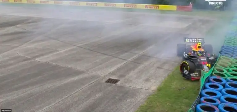 Así terminó Checo Pérez en Hungría. (Screenshot)