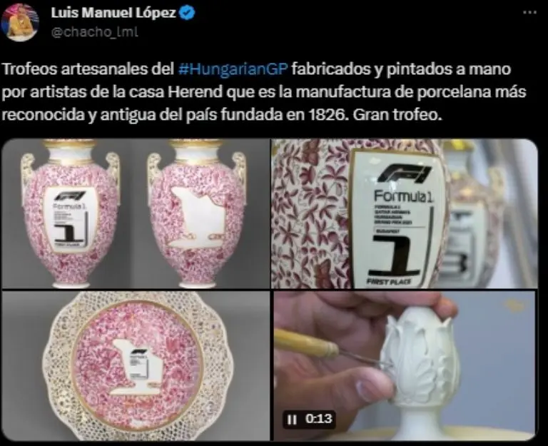 Captura de pantalla de los datos sobre el trofeo del GP Hungría.