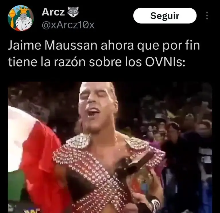 Captura de pantalla de meme sobre Jaime Maussan.