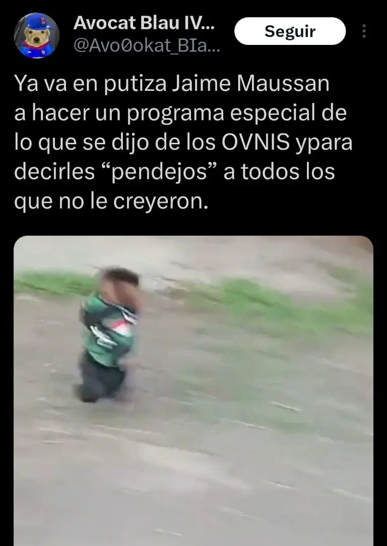 Captura de pantalla de meme sobre Jaime Maussan.