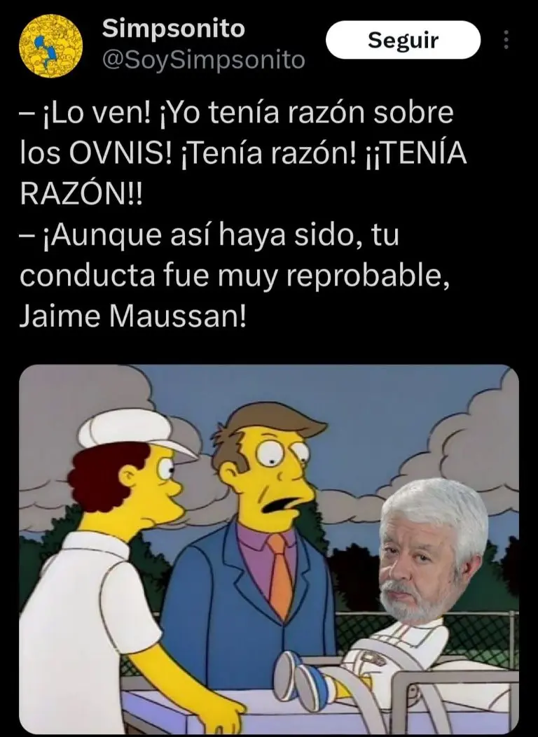 Captura de pantalla de meme sobre Jaime Maussan.