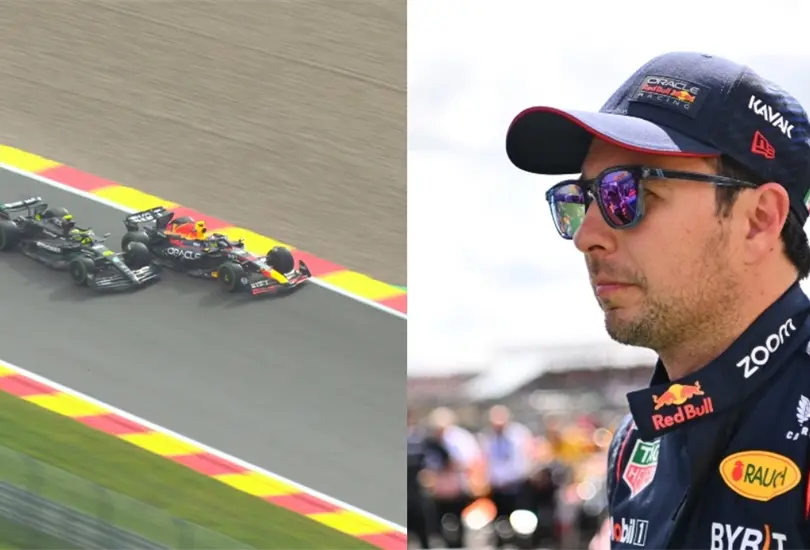 Checo Pérez tuvo que retirarse de la carrera sprint de Bélgica después de que tuvo un encontronazo con Lewis Hamilton y su monoplaza perdió potencia. Checo Pérez tuvo que retirarse de la carrera sprint de Bélgica después de que tuvo un encontronazo con Lewis Hamilton y su monoplaza perdió potencia.
