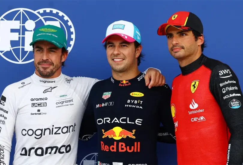 Checo P&eacute;rez le lanz&oacute; un &eacute;pico trolleo a Carlos Sainz Jr.