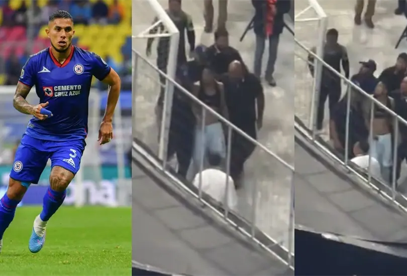 Carlos Salcedo se enganch&oacute; con los aficionados de Cruz Azul en el Estadio Azteca despu&eacute;s del empate ante Santos.