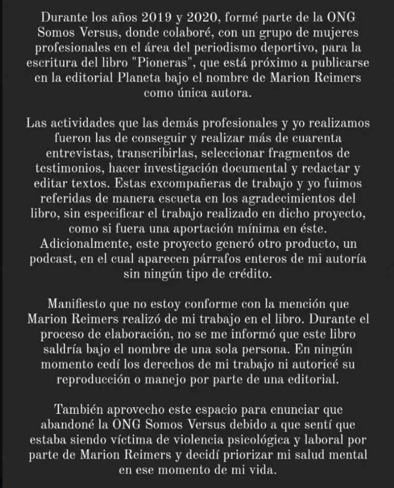 Este fue el comunicado publicado en la cuenta de @Pineapplewrites