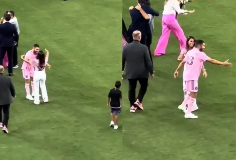 Antonella Rocuzzo estuvo cerca de traicionar a Lionel Messi tras confundirlo con Jordi Alba y amagar con darle un beso en la boca.