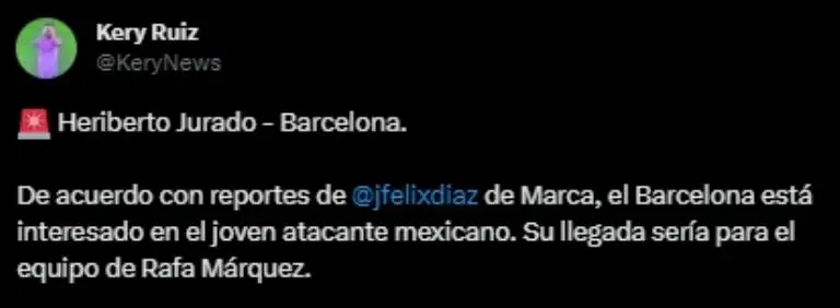 Captura de pantalla de la noticia de Heriberto Jurado.