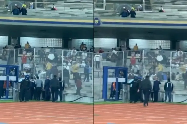 Un grupo de aficionados protagonizó una pelea durante el Pumas vs Tigres - Capturas