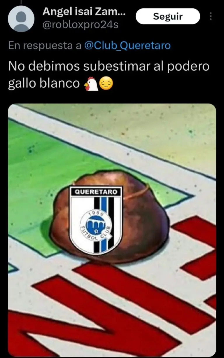 Captura de pantalla de las reacciones de Querétaro.