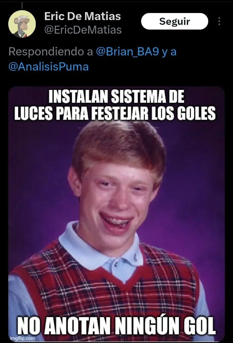 Captura de pantalla de las reacciones sobre Pumas.