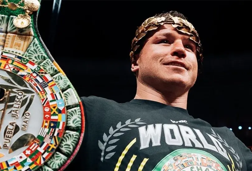 Presentaron el nuevo cintur&oacute;n hecho en M&eacute;xico que defender&aacute; el Canelo &Aacute;lvarez en su pelea ante Jermell Charlo.