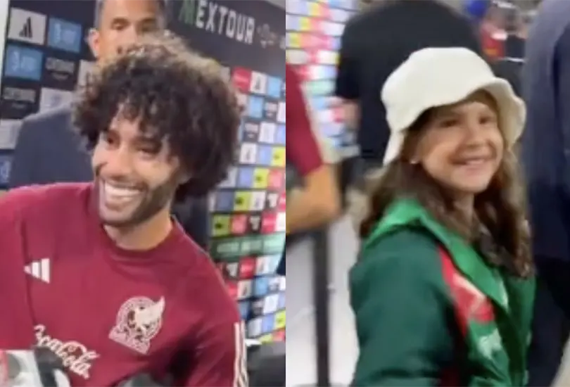 El futbolista de la Selecci&oacute;n Mexicana no ocult&oacute; la alegr&iacute;a que le dio el emotivo regalo de Euge, la hija del t&eacute;cnico.