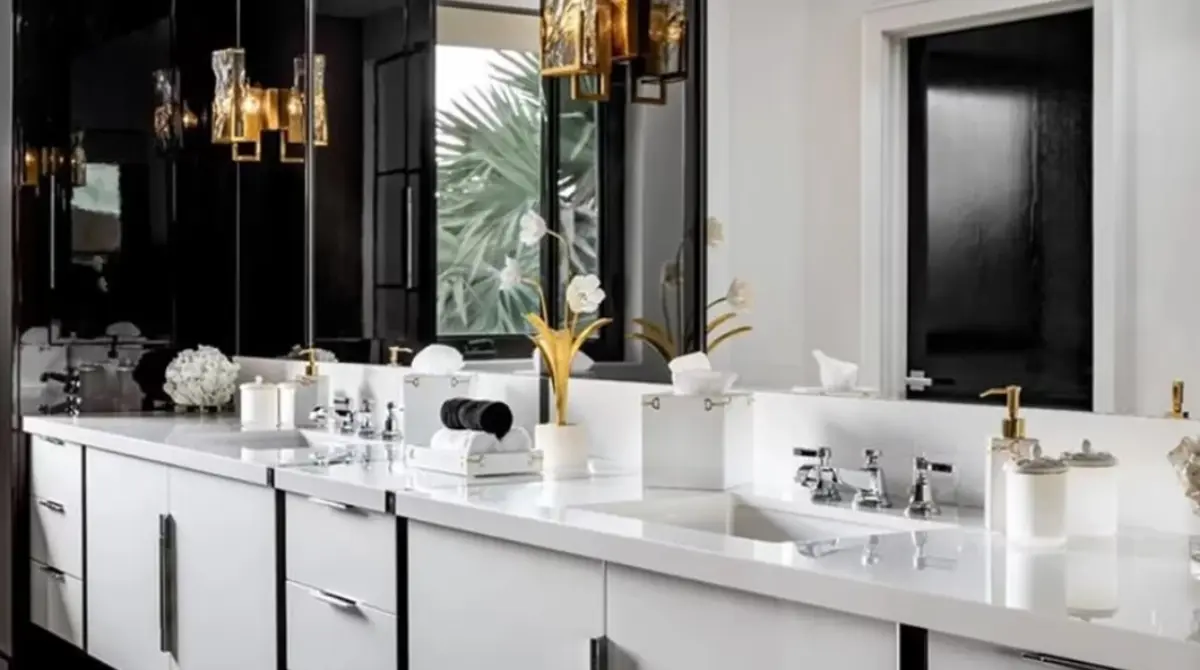 La casa cuenta con 9.5 baños, por lo que cada recámara tiene su espacio de aseo personal.