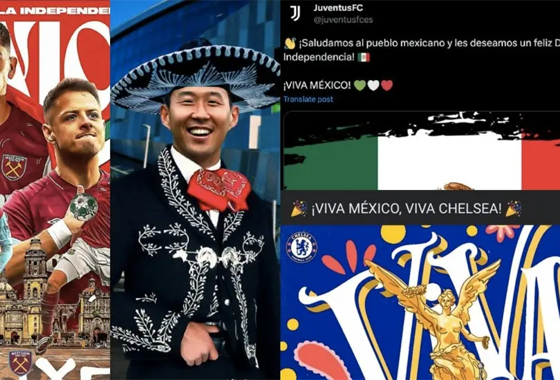 Los equipos de Europa y una que otra liga extendieron sus felicitaciones a M&eacute;xico por el D&iacute;a de la Independencia.
