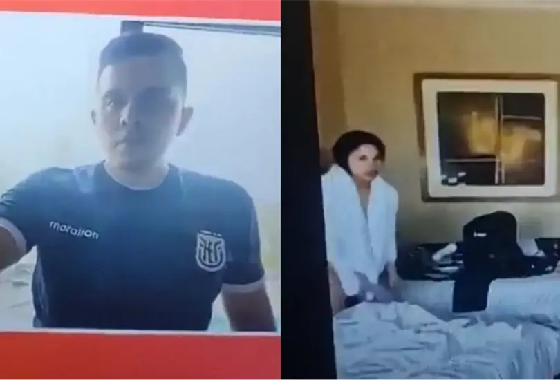 Un reportero hizo pasar por un momento vergonzoso a su compañera al captarla sin ropa en plena transmisión. Un reportero hizo pasar por un momento vergonzoso a su compañera al captarla sin ropa en plena transmisión.