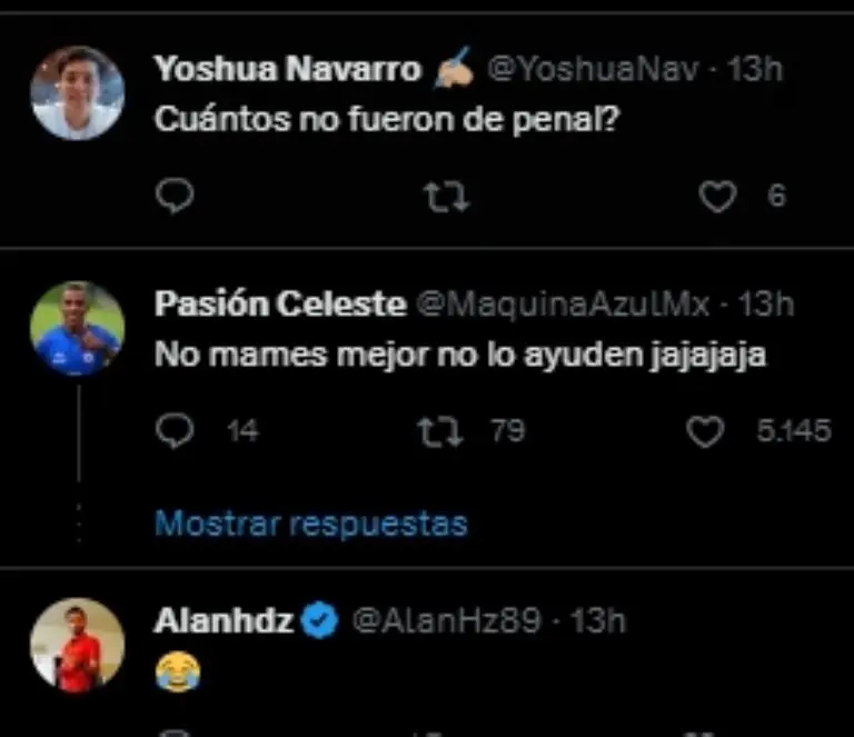 Captura de pantalla de reacciones sobre Raúl Jiménez.
