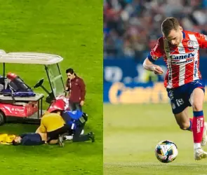 Aficionado del Atlético de San Luis sufre lesión durante el medio tiempo