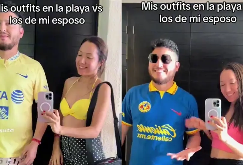 La pareja mostr&oacute; sus preferencias de vestimenta en su viaje a la playa.