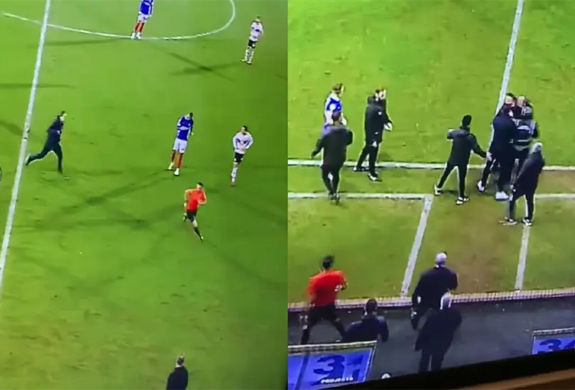 La persona entr&oacute; a la cancha y el &aacute;rbitro se dio cuenta.