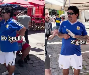 Clon de Maradona en la Bombonera se vuelve viral (VIDEO)