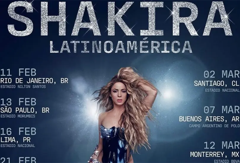 Shakira anunci&oacute; las fechas de su gira por Latinoam&eacute;rica
