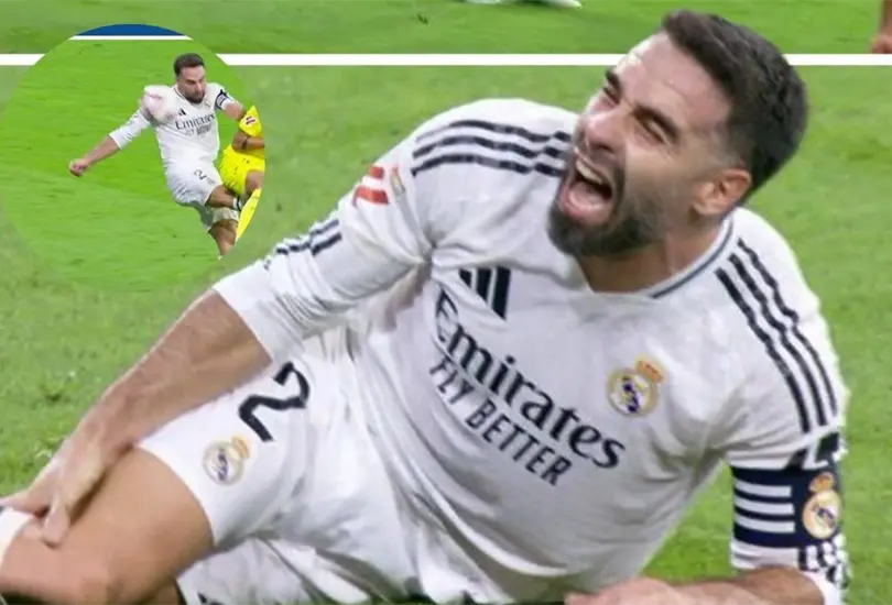Dani Carvajal sufri&oacute; una terror&iacute;fica lesi&oacute;n durante el partido entre Real Madrid y Villarreal