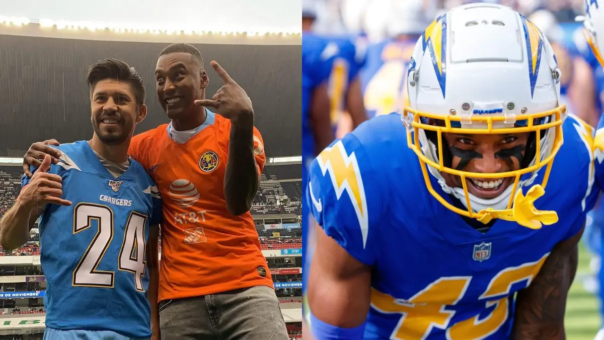 Michael Davis. Durante una de las visitas de los Los Angeles Chargers, el esquinero de la NFL intercambió jersey con el futbolista Oribe Peralta, por lo que Davis lució una de las equipaciones del conjunto del América, mismo club del que se declaro seguidor desde hace tiempo.