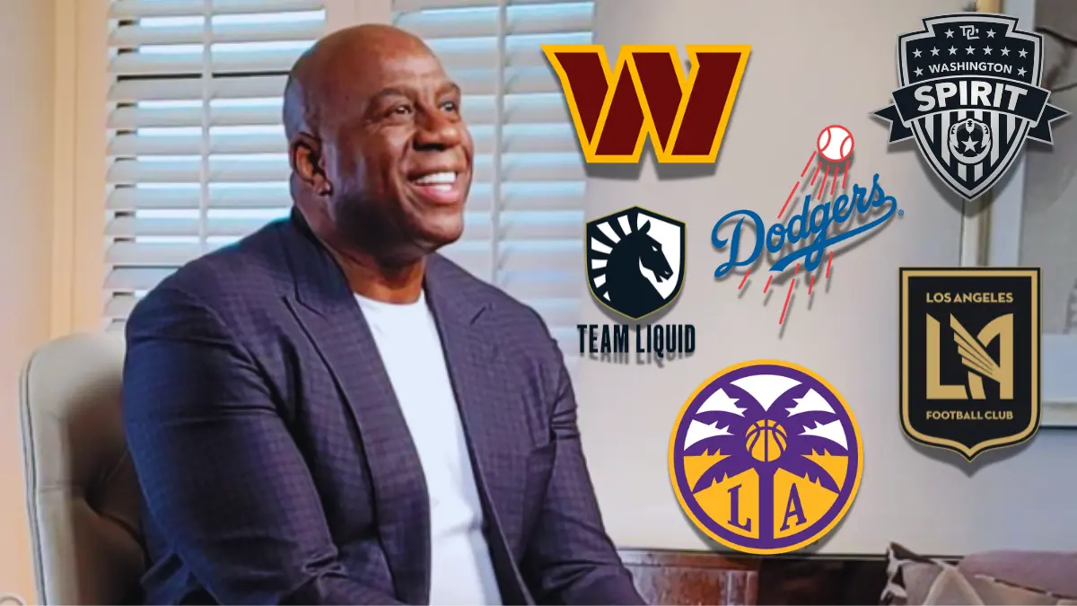 Magic Johnson. Considerado como uno de los mejores del baloncesto, forma parte de la lista de atletas que han invertido en algún equipo deportivo, el exbasquetbolista es copropietario de los Washington Commanders de la NFL. Además, es parte de otros equipos como el equipo femenil de fútbol Washington Spirit, Los Ángeles Dodgers de la MLB, Los Ángeles Sparks de la WNBA, Los Ángeles FC de la MLS y equipo de eSports Team Liquid.